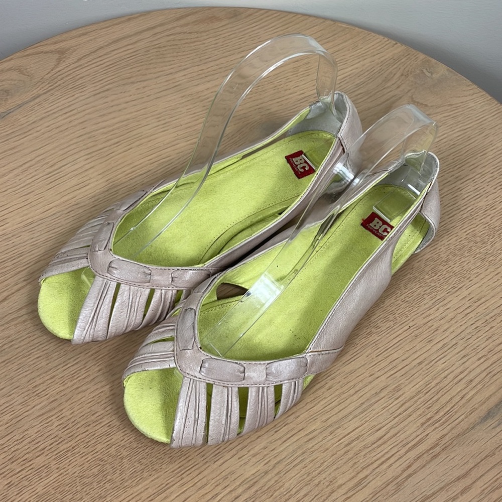 BC Footwear Taupe Leather Flats